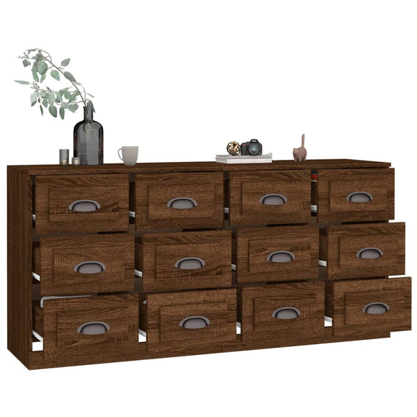 vidaXL Sideboards 2 pcs. Brown Oak Look Engineered Wood