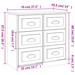 vidaXL Sideboards 2 pcs. Brown Oak Look Engineered Wood