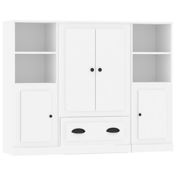 vidaXL Highboards 3 pcs. White Engineered Wood