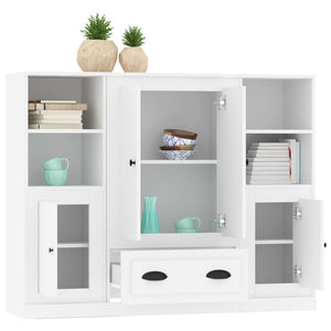 vidaXL Highboards 3 pcs. White Engineered Wood