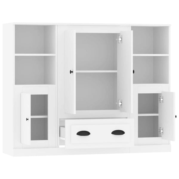 vidaXL Highboards 3 pcs. White Engineered Wood