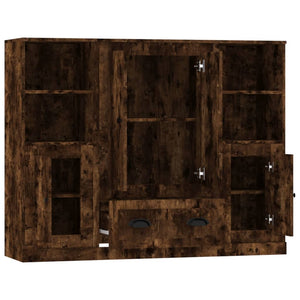 vidaXL Highboards 3 pcs. Smoked Oak Engineered Wood