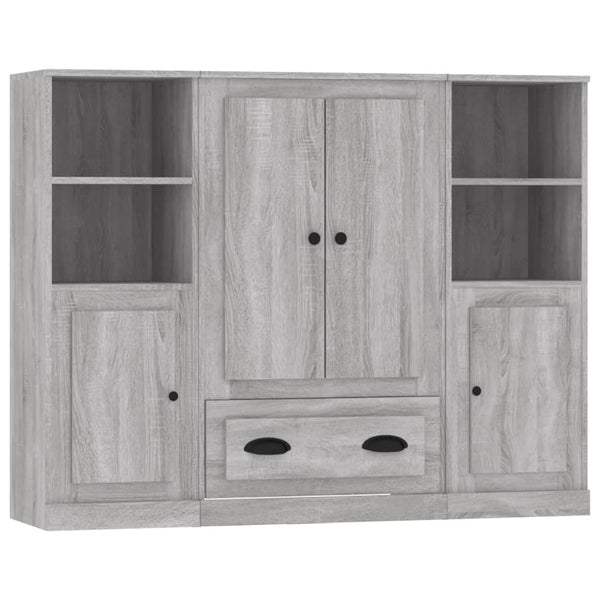 vidaXL Highboards 3 pcs. Grey Sonoma Engineered Wood