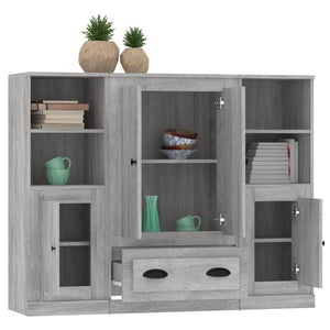 vidaXL Highboards 3 pcs. Grey Sonoma Engineered Wood