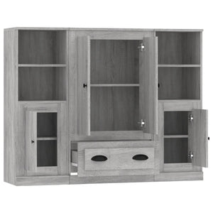 vidaXL Highboards 3 pcs. Grey Sonoma Engineered Wood