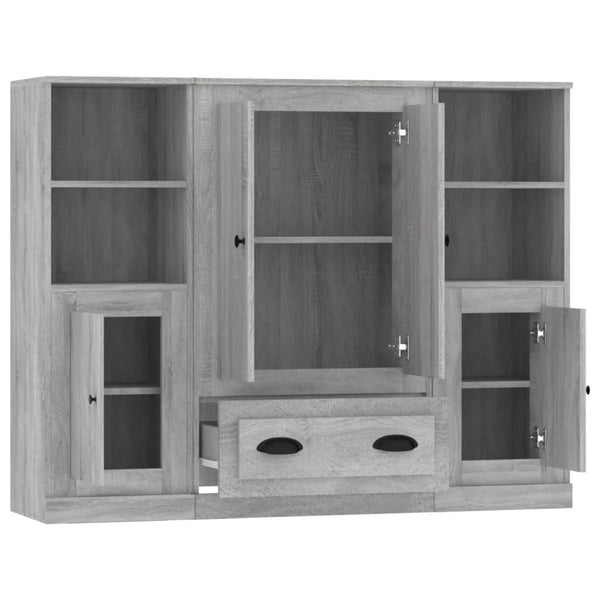 vidaXL Highboards 3 pcs. Grey Sonoma Engineered Wood