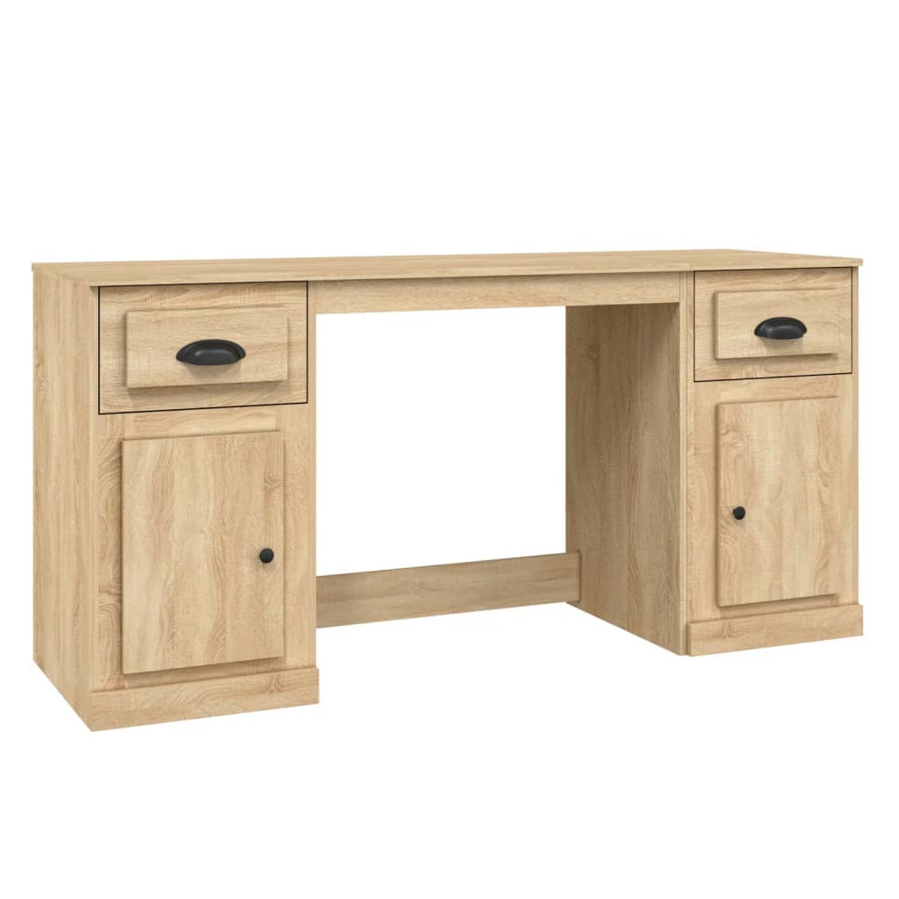 vidaXL Desk with Storage Sonoma Oak Engineered Wood