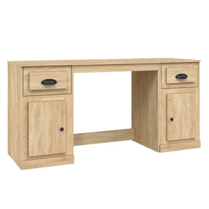 vidaXL Desk with Storage Sonoma Oak Engineered Wood