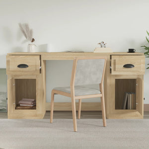 vidaXL Desk with Storage Sonoma Oak Engineered Wood