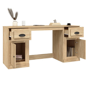 vidaXL Desk with Storage Sonoma Oak Engineered Wood
