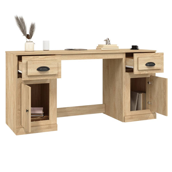 vidaXL Desk with Storage Sonoma Oak Engineered Wood