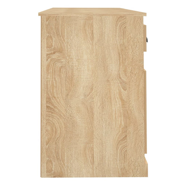 vidaXL Desk with Storage Sonoma Oak Engineered Wood