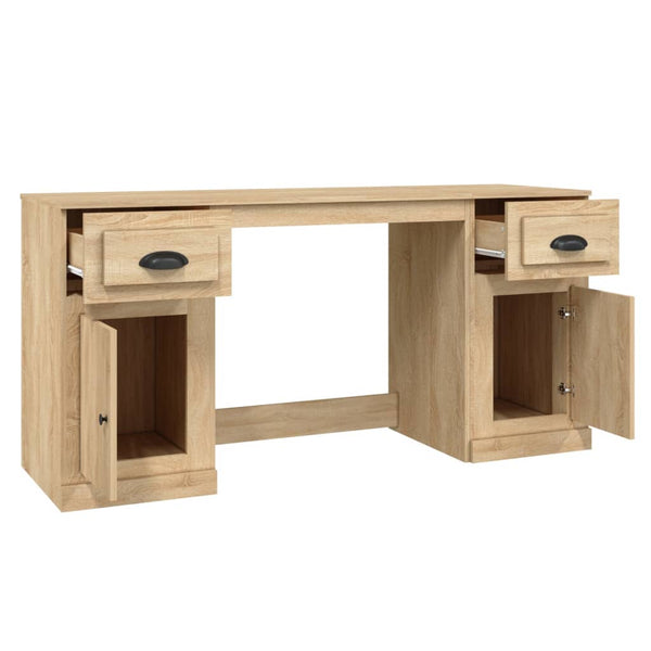 vidaXL Desk with Storage Sonoma Oak Engineered Wood
