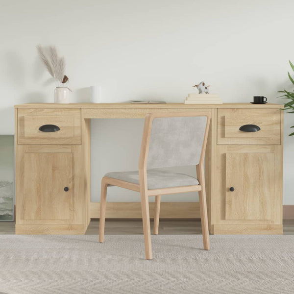 vidaXL Desk with Storage Sonoma Oak Engineered Wood