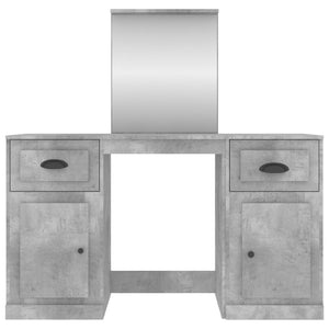 vidaXL Dressing Table with Mirror Concrete Gray 130x50x132.5 cm