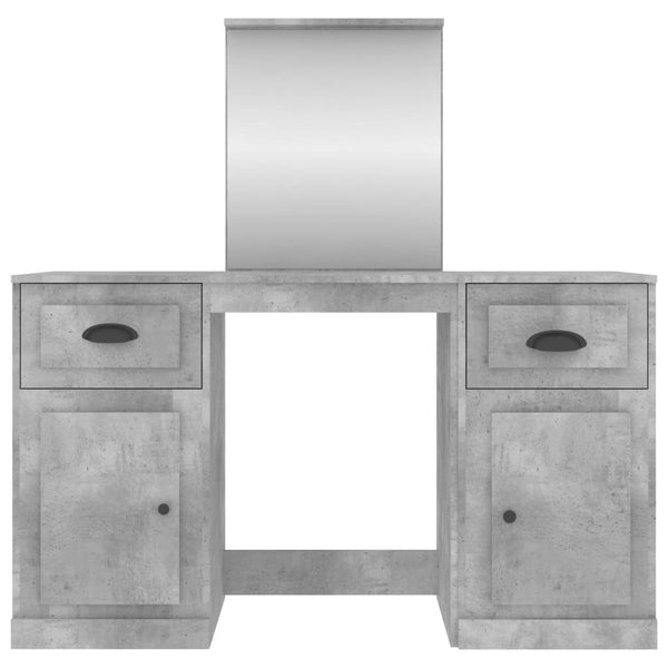 vidaXL Dressing Table with Mirror Concrete Gray 130x50x132.5 cm
