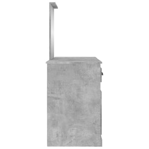 vidaXL Dressing Table with Mirror Concrete Gray 130x50x132.5 cm