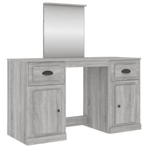 vidaXL Dressing Table with Mirror Sonoma Grey 130x50x132.5 cm