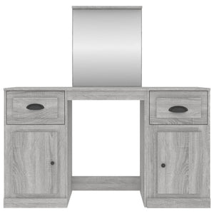vidaXL Dressing Table with Mirror Sonoma Grey 130x50x132.5 cm