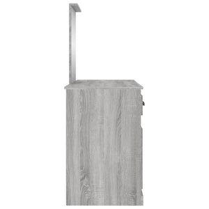 vidaXL Dressing Table with Mirror Sonoma Grey 130x50x132.5 cm