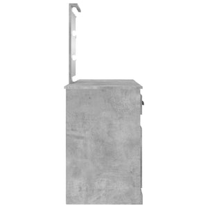 vidaXL Dressing Table with LED Lights Concrete Grey 130x50x132.5 cm