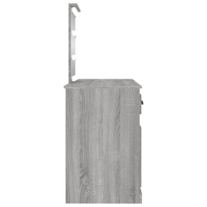vidaXL Dressing Table with LED Lights Grey Sonoma 130x50x132.5 cm