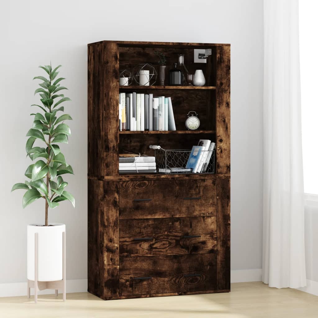 vidaXL Highboard Smoked Oak Engineered Wood