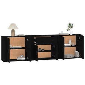 vidaXL Sideboards 3 pcs. Black Engineered Wood
