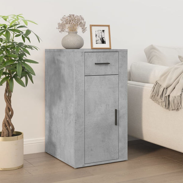 vidaXL Desk with Storage Concrete Grey Engineered Wood