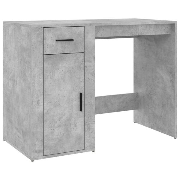 vidaXL Desk with Storage Concrete Grey Engineered Wood