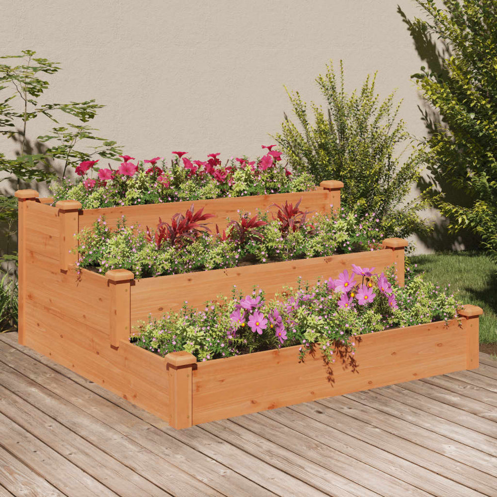 Hochbeet Braun 120x120 cm Tanne Massivholz