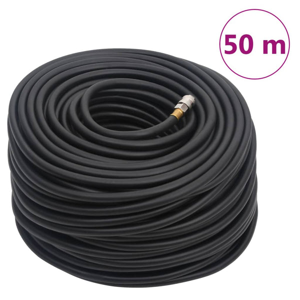 vidaXL Hybrid Air Hose Black 0.6" 50 m Rubber and PVC