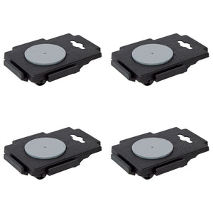 vidaXL Dolly with 8 Wheels 4 pcs. Black Polypropylene 150 kg