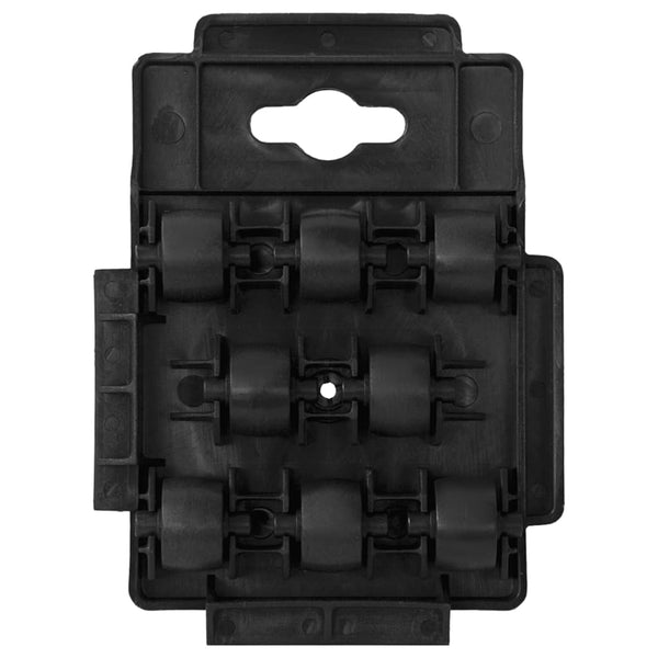 vidaXL Dolly with 8 Wheels 4 pcs. Black Polypropylene 150 kg