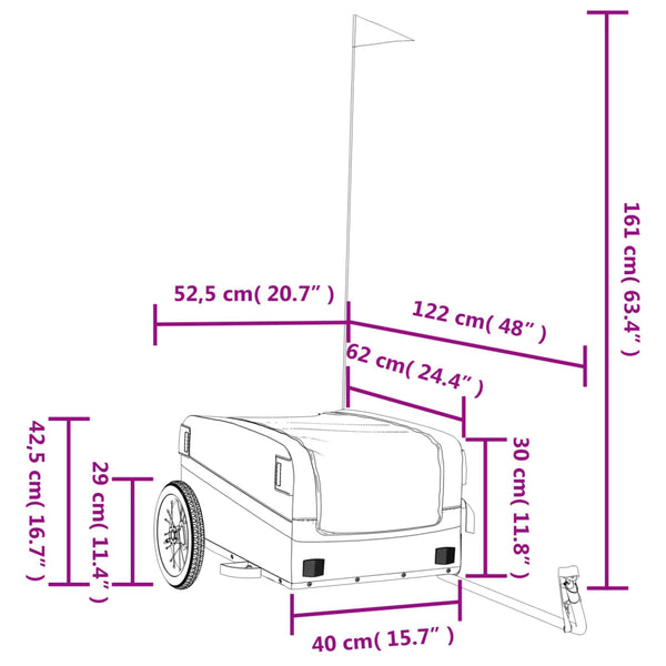 Fahrradanhänger - 30 kg Kapazität