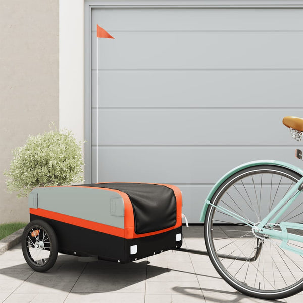 45 kg Fahrrad Lastenanhänger - Schwarz/Orange