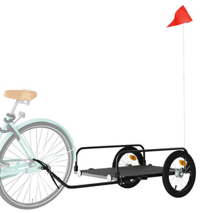 Fahrradanhänger Lastenanhänger Schwarz 45kg