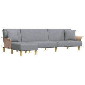 Schlafsofa in L-Form Hellgrau 279x140x70 cm Stoff