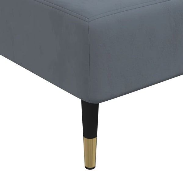 vidaXL L-shaped Sofa Bed Dark Grey 279x140x70 cm Velvet