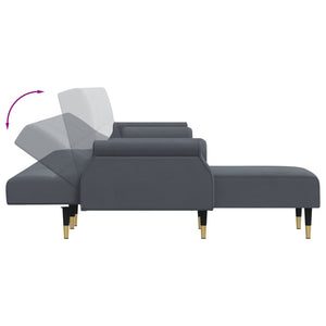 vidaXL L-shaped Sofa Bed Dark Grey 271x140x70 cm Velvet