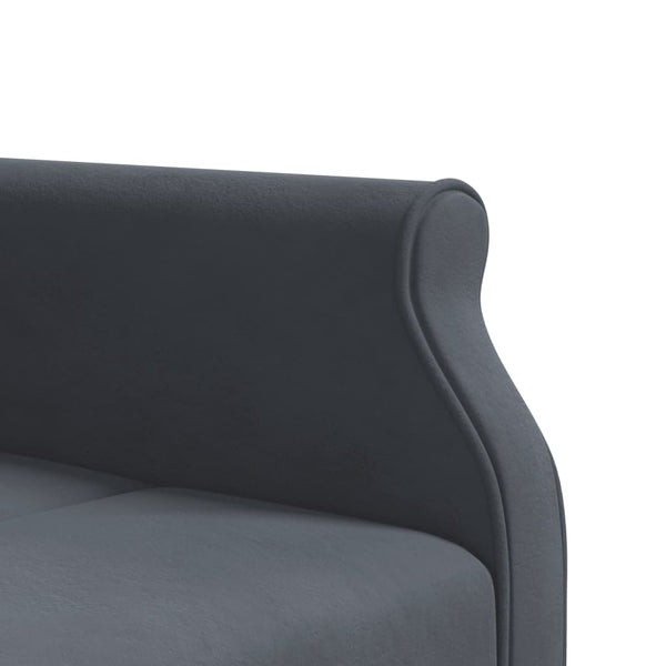vidaXL L-shaped Sofa Bed Dark Grey 271x140x70 cm Velvet