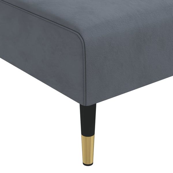 vidaXL L-shaped Sofa Bed Dark Grey 271x140x70 cm Velvet