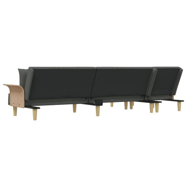 vidaXL L-shaped Sofa Bed Dark Grey 279x140x70 cm Fabric