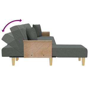 vidaXL L-shaped Sofa Bed Dark Grey 279x140x70 cm Fabric