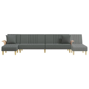 vidaXL L-shaped Sofa Bed Dark Grey 279x140x70 cm Fabric