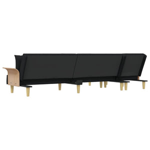 vidaXL L-shaped Sofa Bed Black 279x140x70 cm Fabric