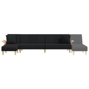 vidaXL L-shaped Sofa Bed Black 279x140x70 cm Fabric