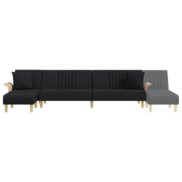 vidaXL L-shaped Sofa Bed Black 279x140x70 cm Fabric
