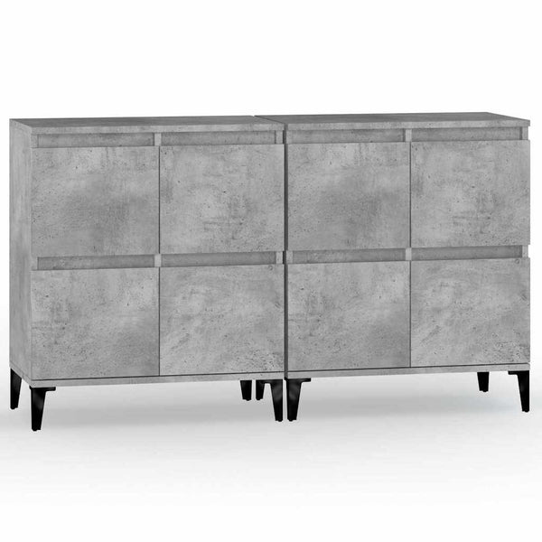 vidaXL Sideboards 2 pcs. Concrete Grey 60x35x70 cm Engineered Wood