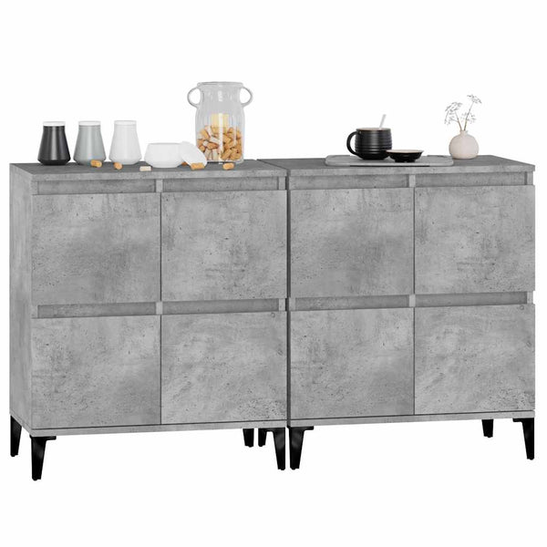 vidaXL Sideboards 2 pcs. Concrete Grey 60x35x70 cm Engineered Wood